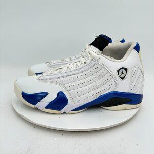 Nike Air Jordan Retro 14 XIV Men Size 10 487471-104 White Hyper Blue Shoes